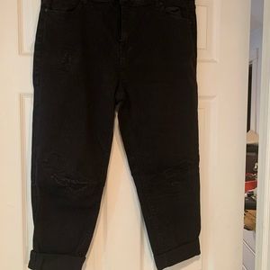 black ripped jeans